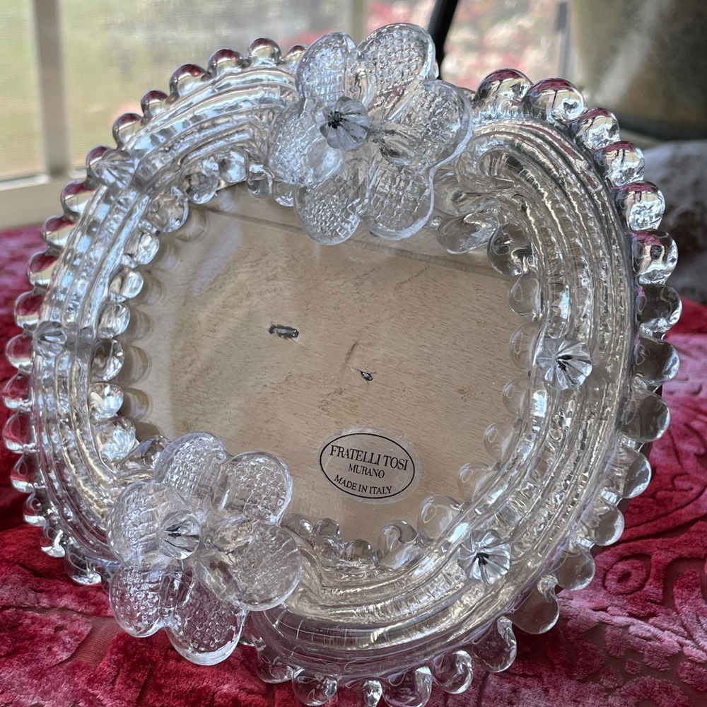Vintage Hand blown Glass Murano picture frame.